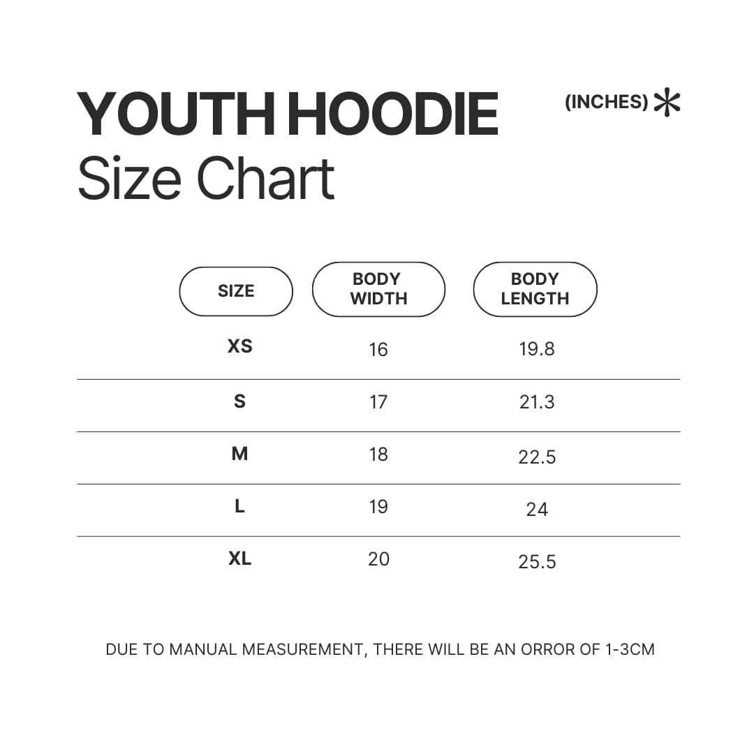 Youth Hoodie Size Chart - Garfield Shop