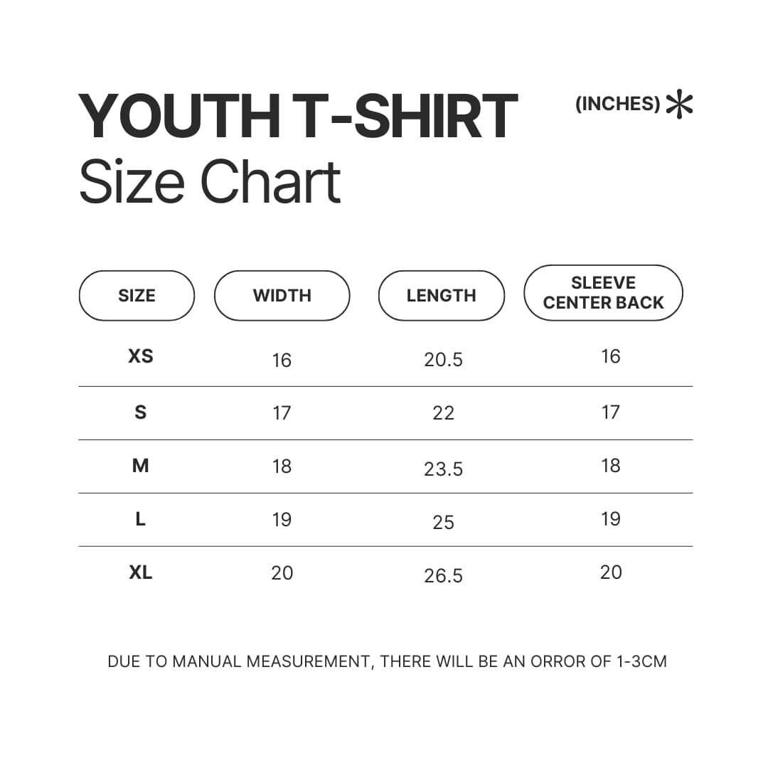 Youth T shirt Size Chart - Garfield Shop