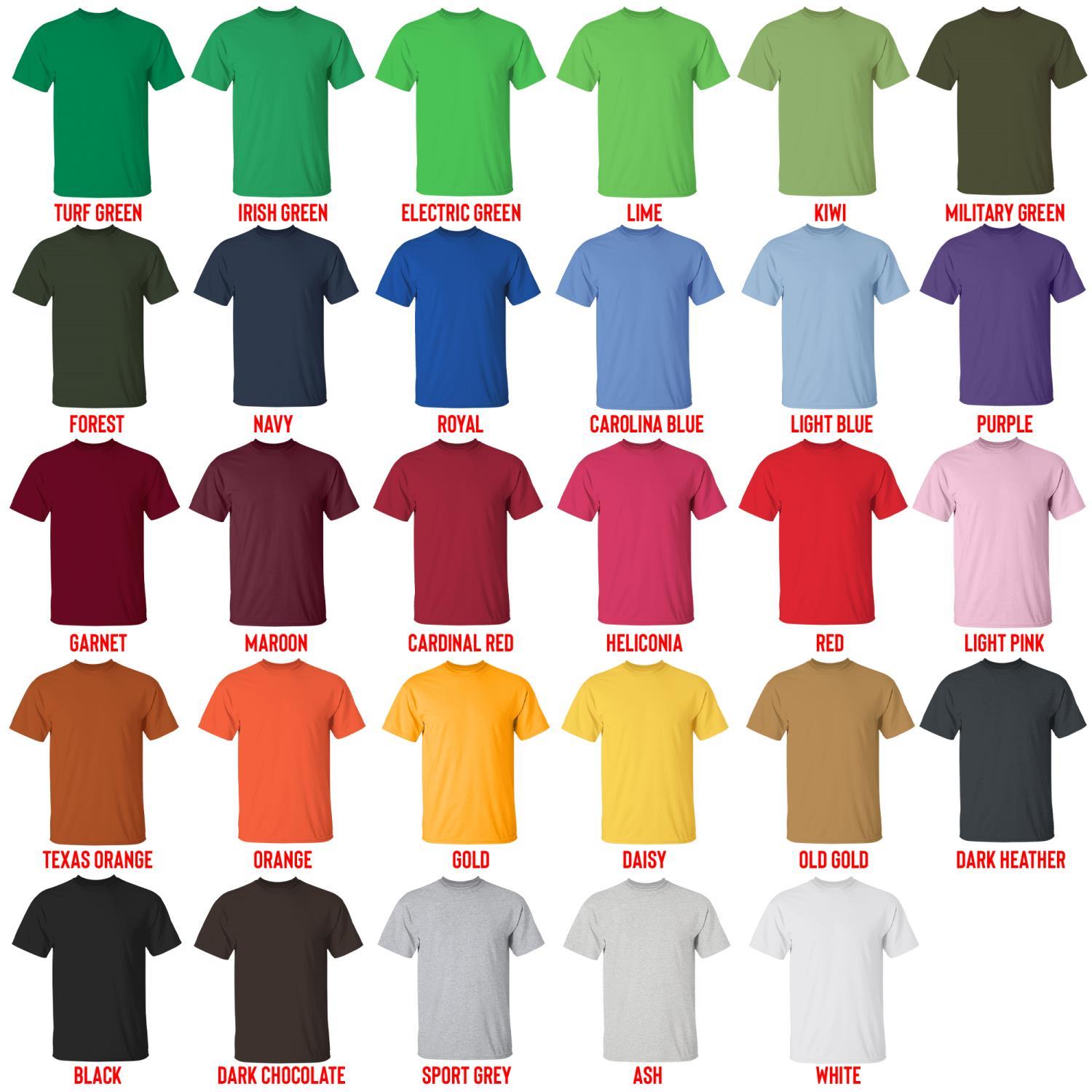 t shirt color chart - Garfield Shop